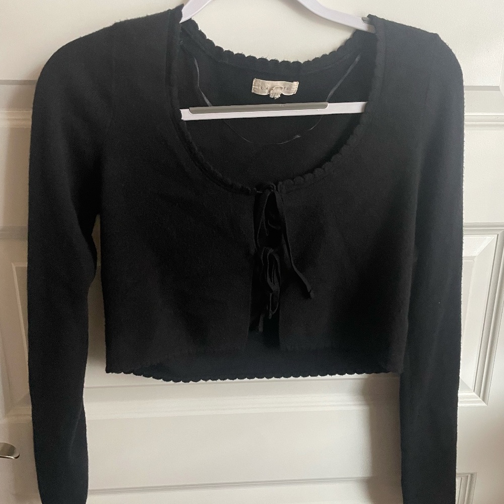 LA Hearts Black Tie Top